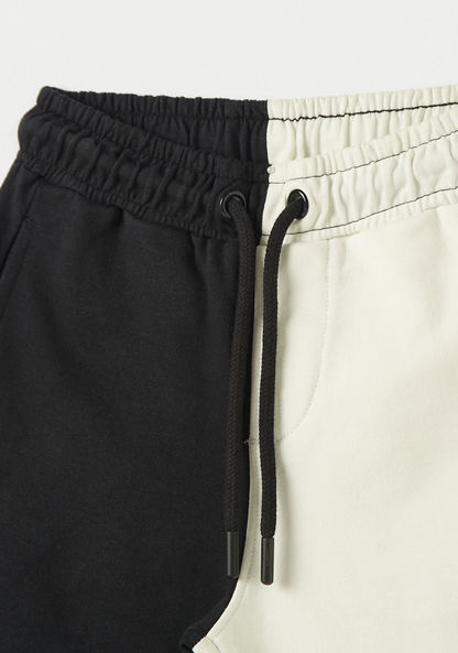 XYZ Colourblock Shorts with Drawstring Closure and Pockets-Bottoms-image-2