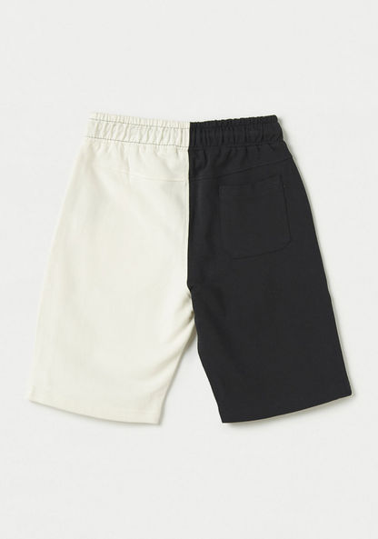 XYZ Colourblock Shorts with Drawstring Closure and Pockets-Bottoms-image-3