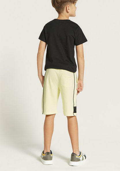XYZ Solid Shorts with Drawstring Closure and Pockets-Bottoms-image-3