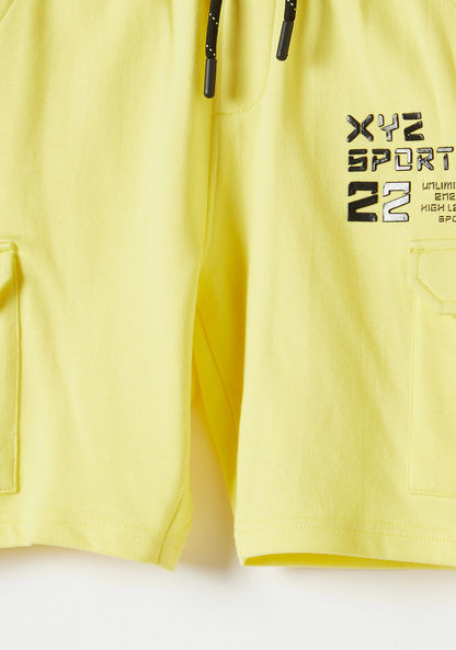 XYZ Logo Print Shorts with Drawstring Closure and Pockets-Shorts-image-2