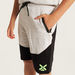XYZ Colorblock Shorts with Drawstring Closure and Pockets-Bottoms-thumbnail-2