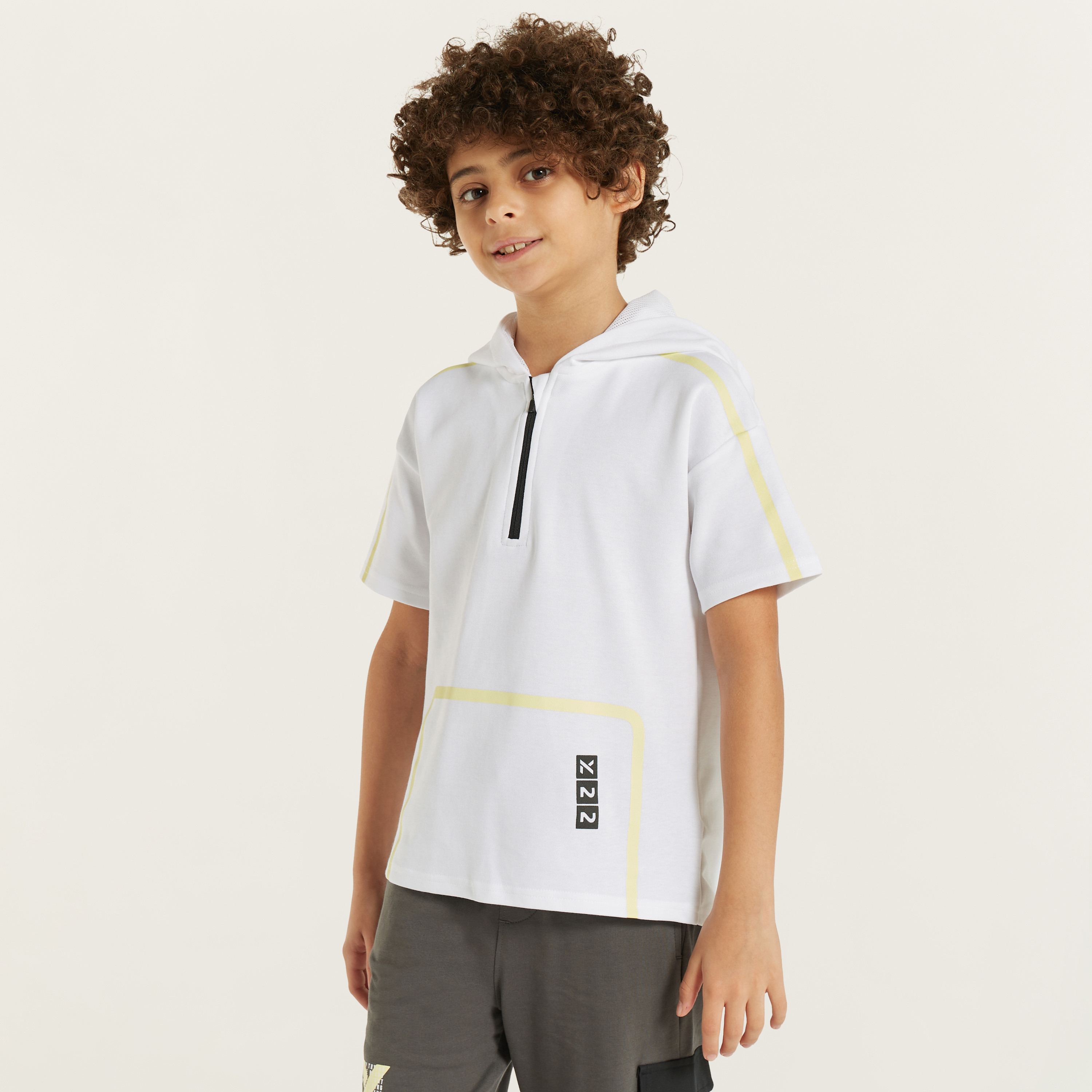 XYZ Hooded T-shirt and Shorts Set-boys-clothing-sportswear-sets-image-2
