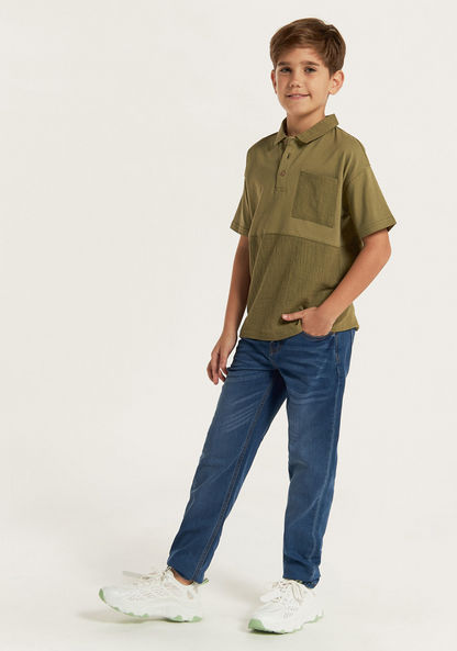 Eligo Solid Polo T-shirt with Pocket and Short Sleeves-T Shirts-image-1