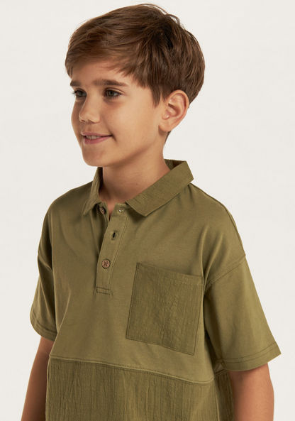 Eligo Solid Polo T-shirt with Pocket and Short Sleeves-T Shirts-image-2