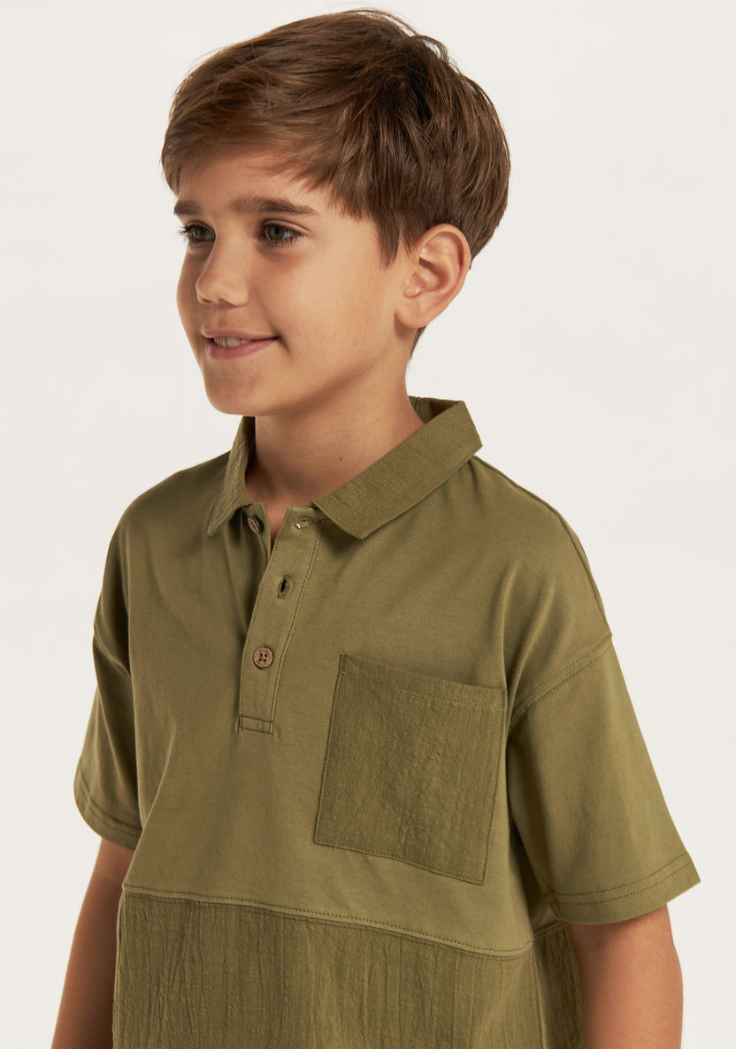 Eligo Solid Polo T-shirt with Pocket and Short Sleeves-T Shirts-image-2