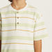 Eligo Striped Henley Neck T-shirt with Short Sleeves-T Shirts-thumbnail-2