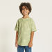 Eligo All-Over Leaf Print T-shirt with Crew Neck and Short Sleeves-T Shirts-thumbnailMobile-0