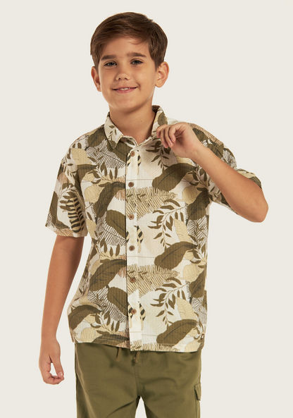 Eligo All-Over Print Shirt with Short Sleeves and Button Closure-Shirts-image-0