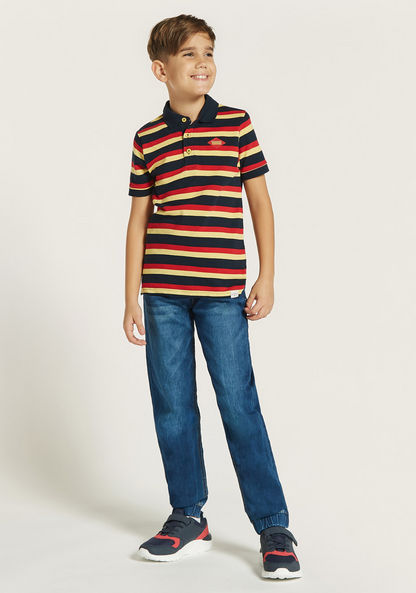 Lee Cooper Striped Polo T-shirt with Short Sleeves-T Shirts-image-0
