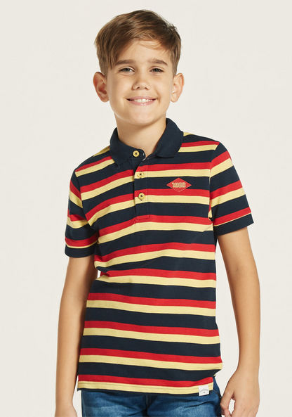 Lee Cooper Striped Polo T-shirt with Short Sleeves-T Shirts-image-2