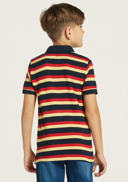 Lee Cooper Striped Polo T-shirt with Short Sleeves-T Shirts-image-3
