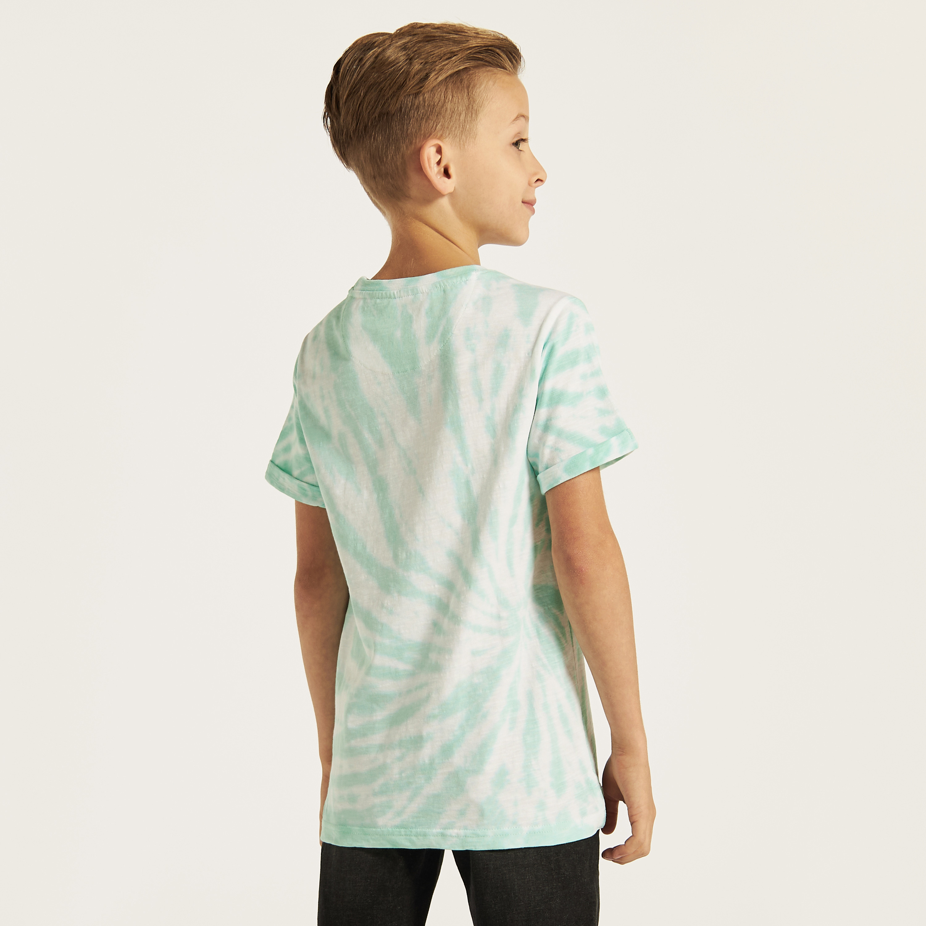 Lee Cooper Logo Print Crew Neck T-shirt with Short Sleeves-boys-clothing-tshirtsandpolos-image-4