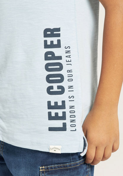 Lee Cooper Printed T-shirt with Crew Neck and Short Sleeves-T Shirts-image-2