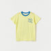 Lee Cooper Logo Print Crew Neck T-shirt with Short Sleeves-T Shirts-thumbnail-0
