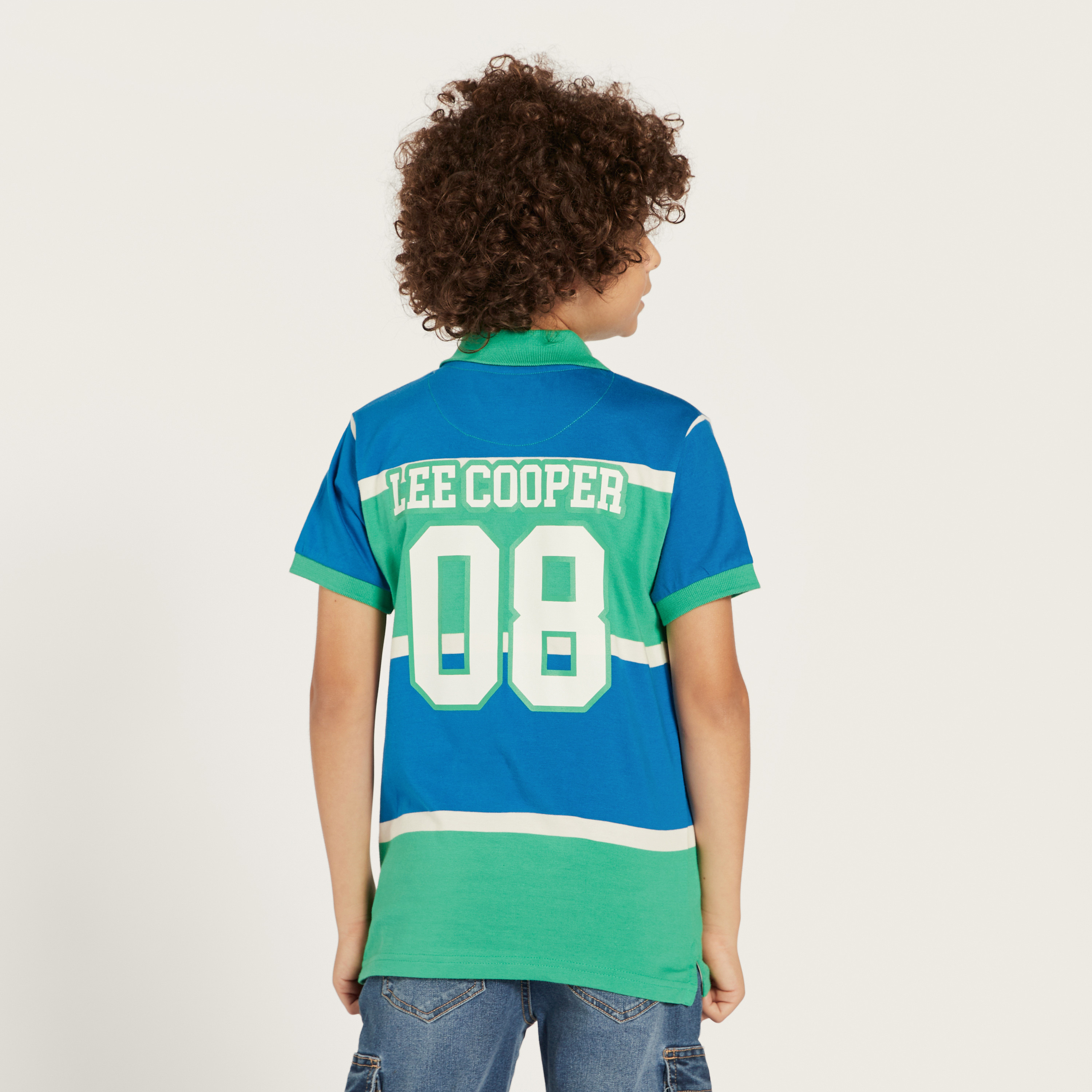 Lee Cooper Striped Polo T-shirt with Short Sleeves-boys-clothing-tshirtsandpolos-image-4