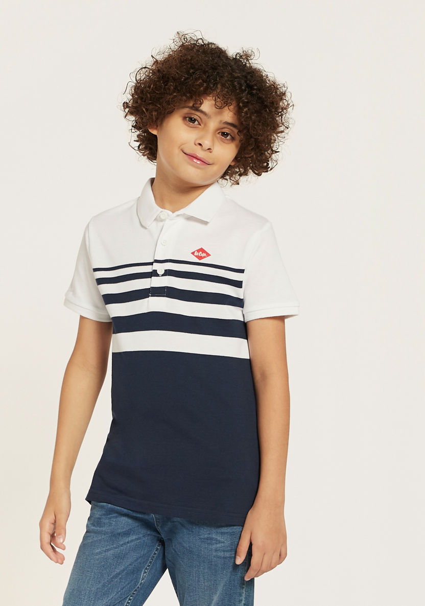Buy Lee Cooper Striped Polo T-shirt with Short Sleeves Online for Boys ...