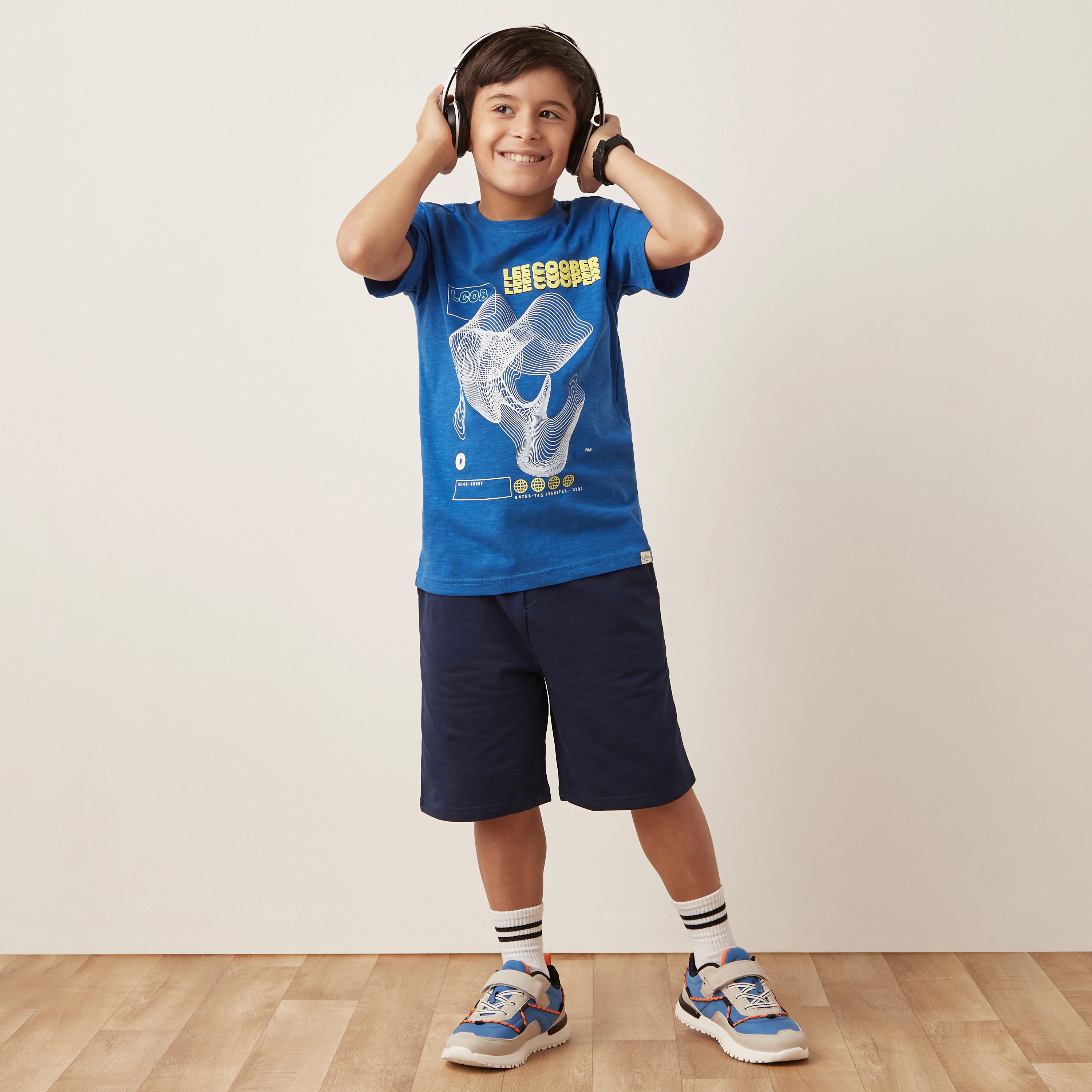 Lee Cooper Printed Crew Neck T-shirt with Short Sleeves-boys-clothing-tshirtsandpolos-image-2