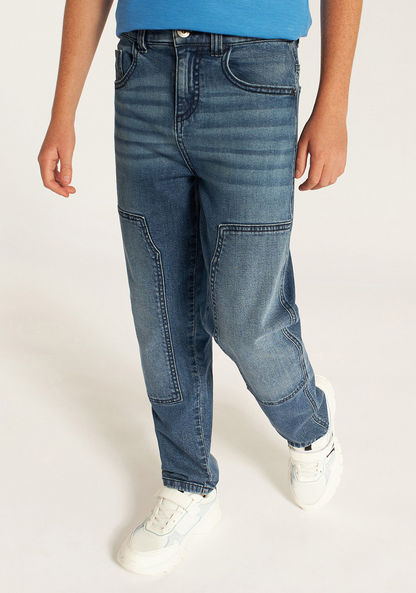 Lee Cooper Boys' Acid Wash Denim Jeans-Jeans-image-1