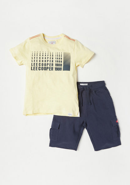 Lee Cooper Printed T-shirt and Shorts Set-Clothes Sets-image-0