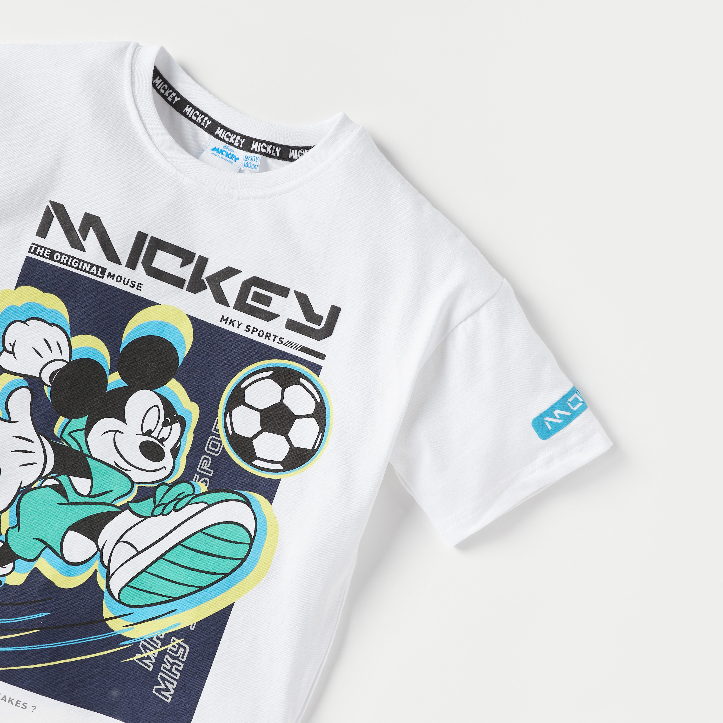 Disney Mickey Mouse Print T-shirt with Round Neck and Short Sleeves-boys-clothing-tshirtsandpolos-image-2