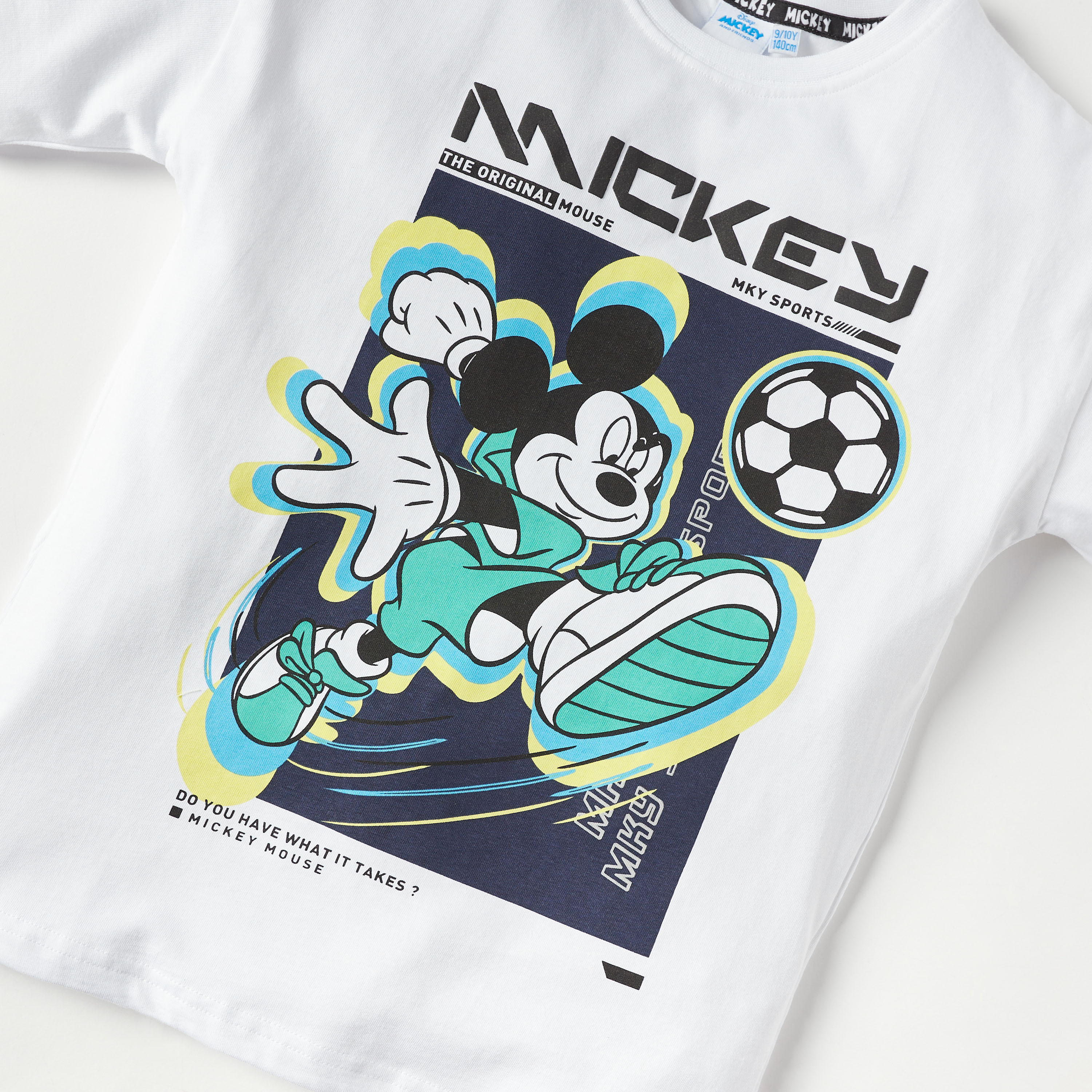 Disney Mickey Mouse Print T-shirt with Round Neck and Short Sleeves-boys-clothing-tshirtsandpolos-image-3