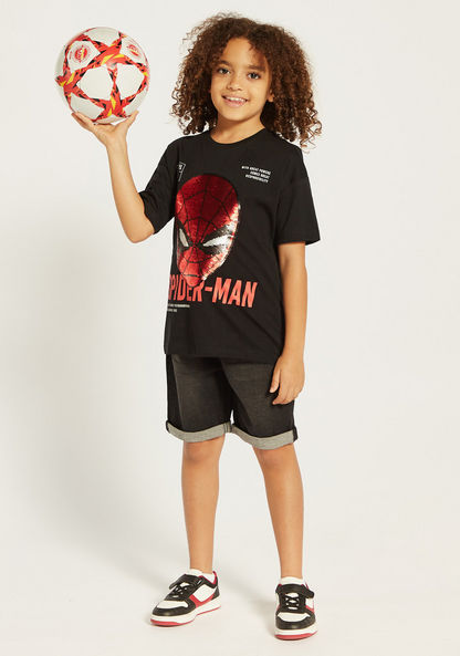 Spider-Man Sequin Embellished T-shirt with Short Sleeves-T Shirts-image-1