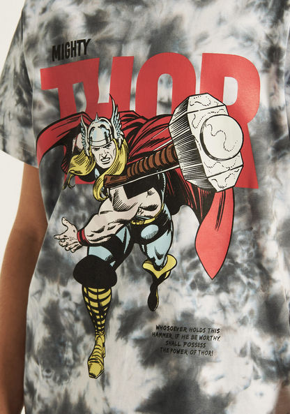 Thor Graphic Print Crew Neck T-shirt with Short Sleeves-T Shirts-image-2