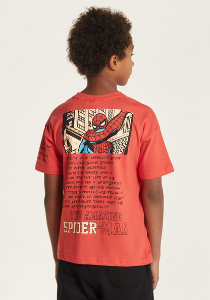 Spider-Man Print T-shirt with Crew Neck-T Shirts-image-3