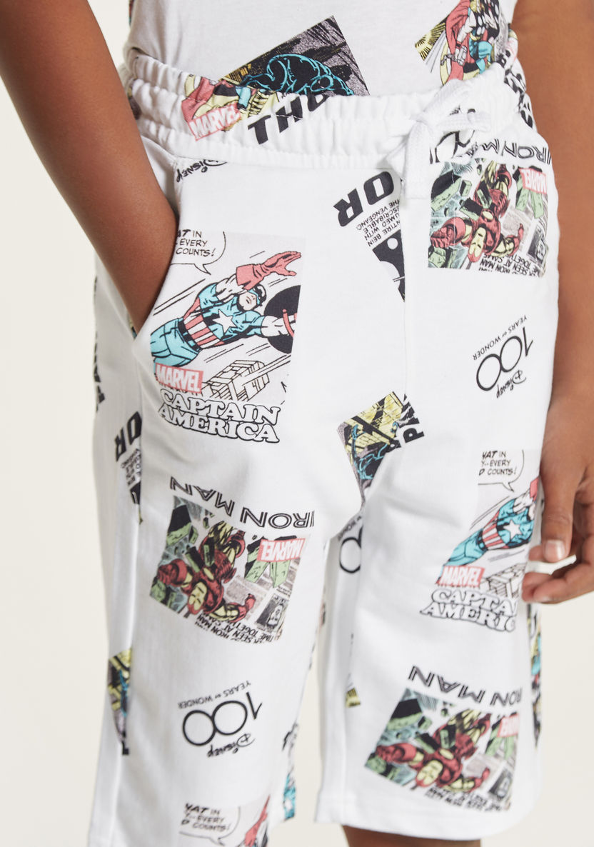 All-Over Print Shorts with Drawstring Closure and Pockets-Shorts-image-2