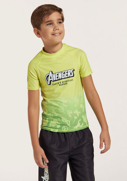 Avengers Print Short Sleeves T-shirt and Shorts Set-Clothes Sets-image-1