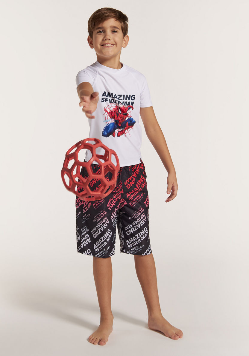 Spider-Man Print Short Sleeves T-shirt and Shorts Set-Clothes Sets-image-0