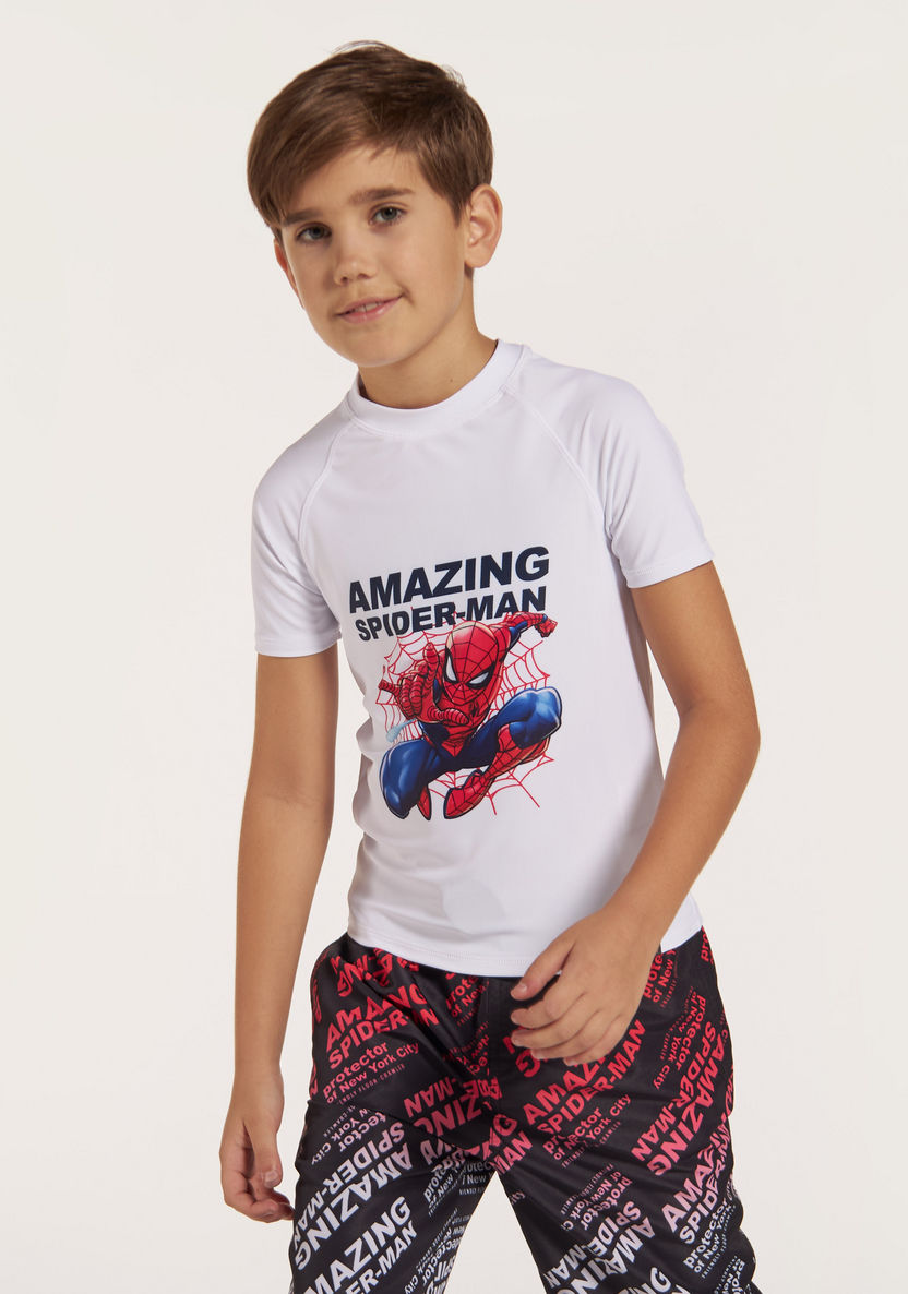 Spider-Man Print Short Sleeves T-shirt and Shorts Set-Clothes Sets-image-1