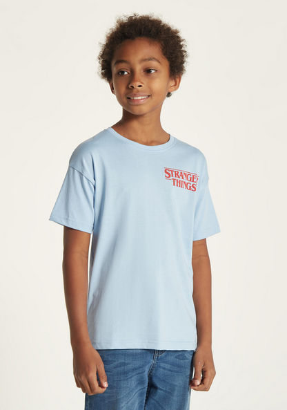 Netflix Stranger Things Print T-shirt with Short Sleeves-T Shirts-image-0