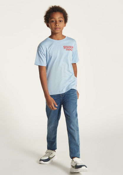 Netflix Stranger Things Print T-shirt with Short Sleeves-T Shirts-image-1
