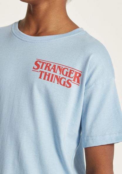 Netflix Stranger Things Print T-shirt with Short Sleeves-T Shirts-image-2