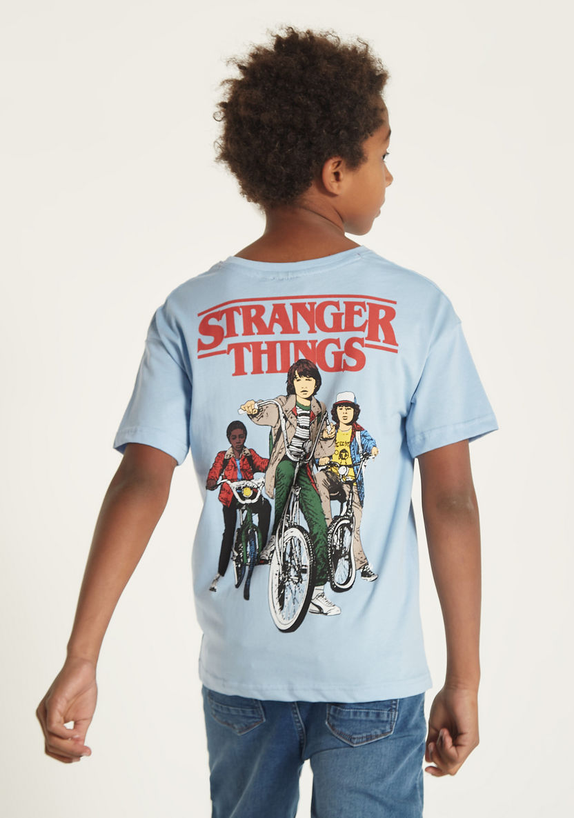 Netflix Stranger Things Print T-shirt with Short Sleeves-T Shirts-image-3