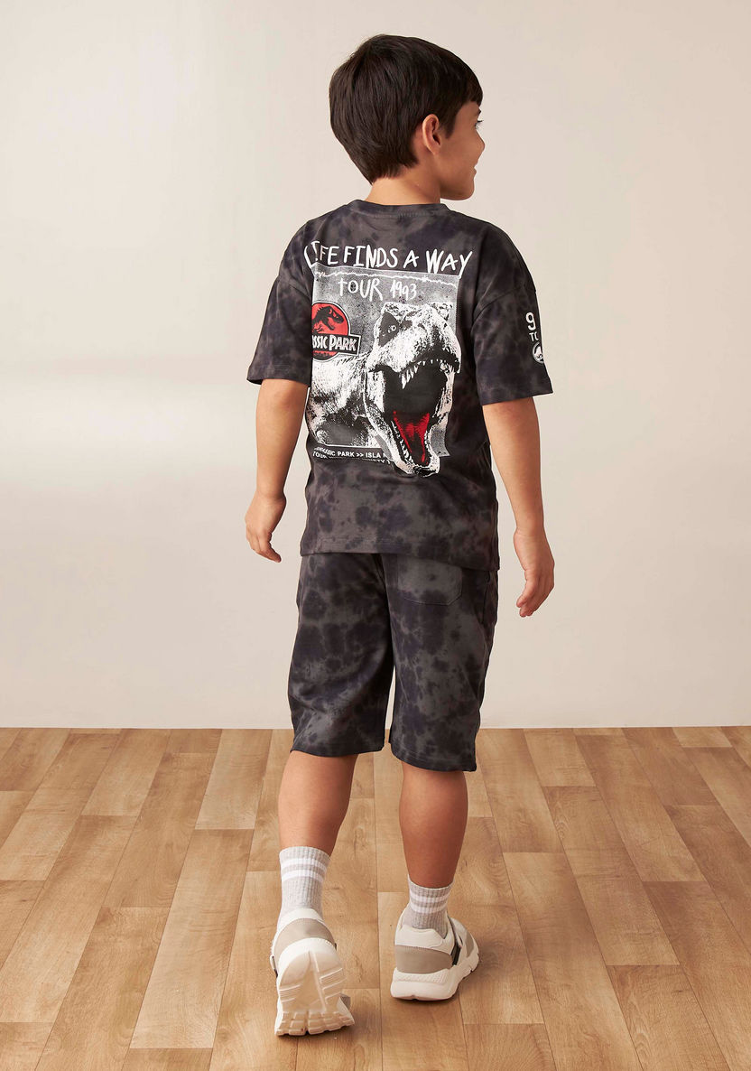 Jurassic Park Print T-shirt and Shorts Set-Clothes Sets-image-4