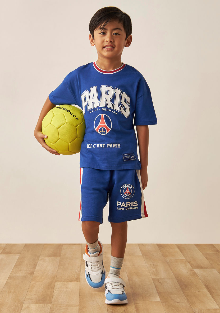 Paris Saint - Germain Printed T-shirt and Shorts Set-Clothes Sets-image-0