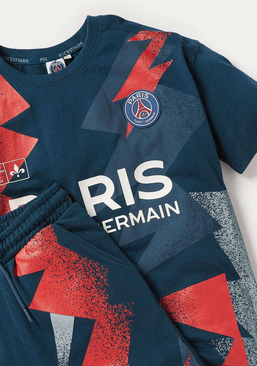 Paris Saint - Germain Printed T-shirt and Shorts Set-Clothes Sets-image-3