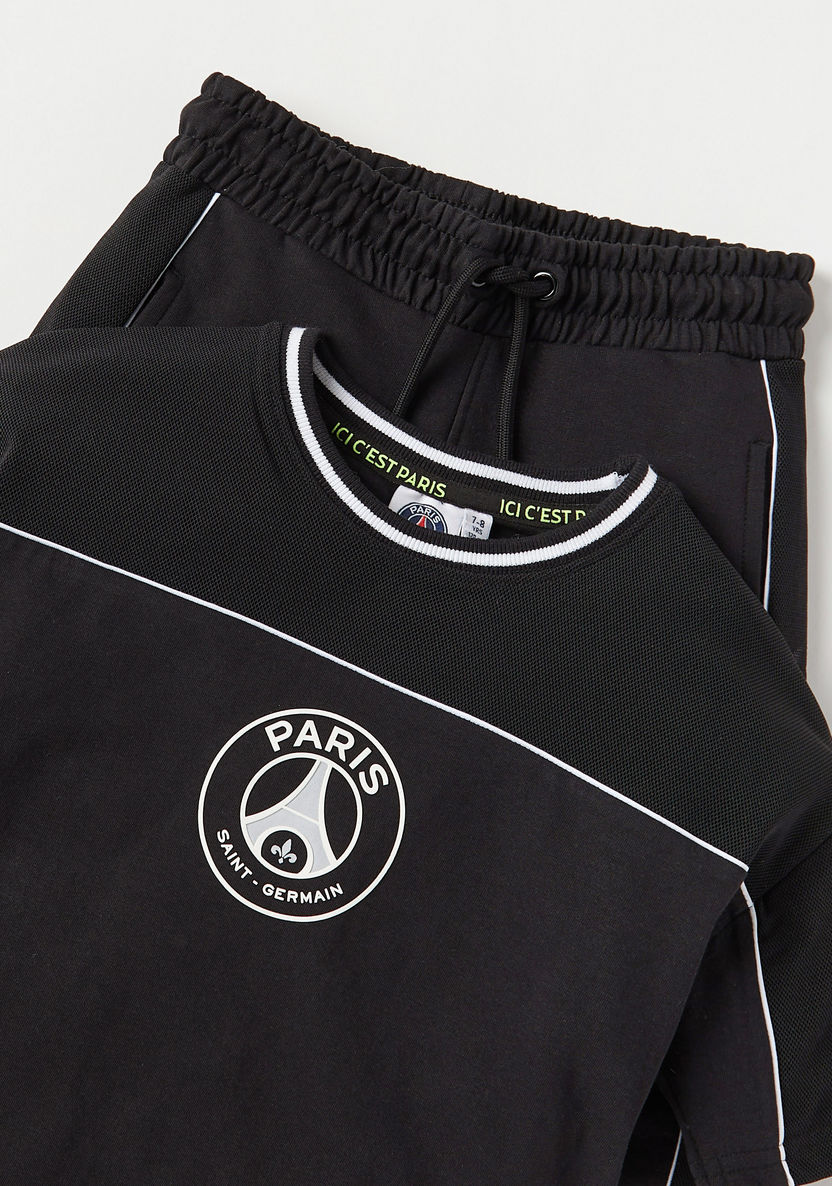 Paris Saint - Germain Printed T-shirt and Shorts Set-Clothes Sets-image-3