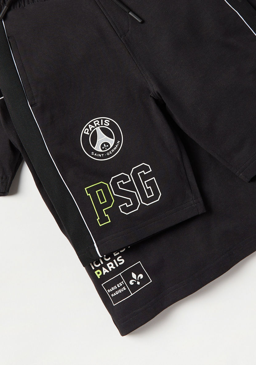 Paris Saint - Germain Printed T-shirt and Shorts Set-Clothes Sets-image-4