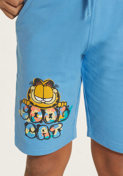Garfield Print Shorts with Drawstring Closure-Shorts-image-2