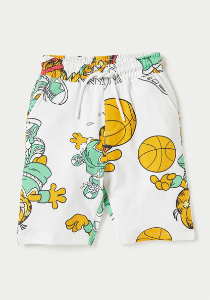 All-Over Garfield Print T-shirt and Shorts Set-Clothes Sets-image-2