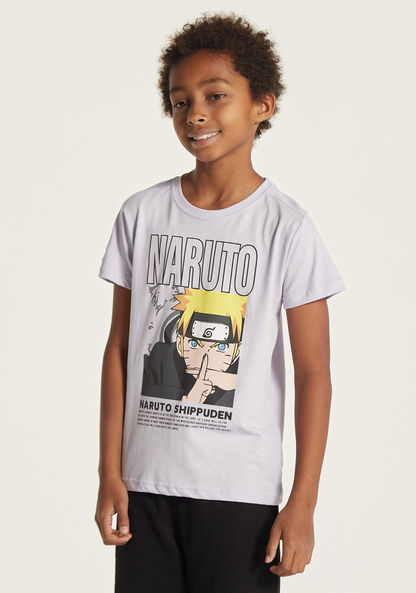 TV Tokyo Naruto Graphic Print T-shirt with Short Sleeves-T Shirts-image-0