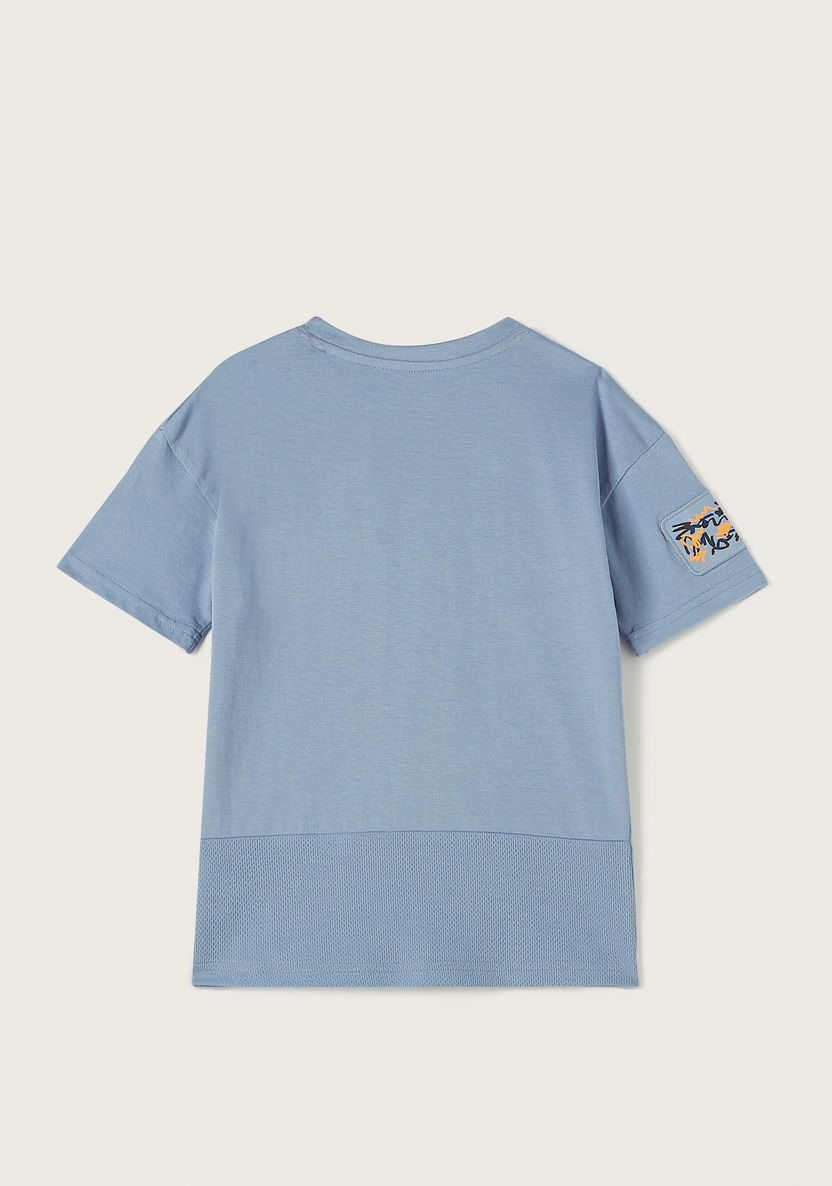 Kappa Printed Crew Neck T-shirt with Short Sleeves-T Shirts-image-3