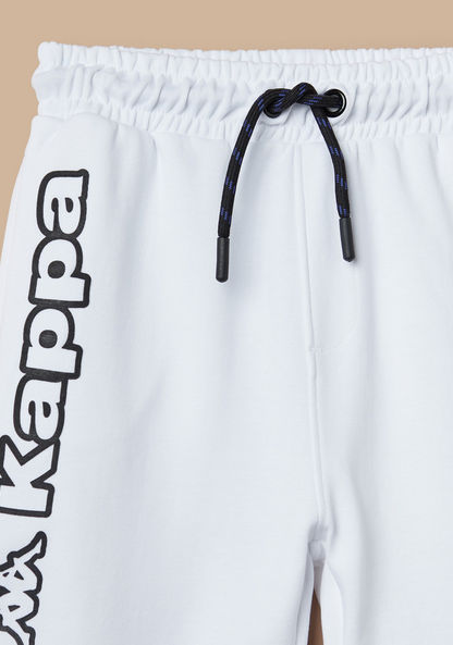 Kappa Logo Print Shorts with Pockets and Drawstring Closure-Bottoms-image-1