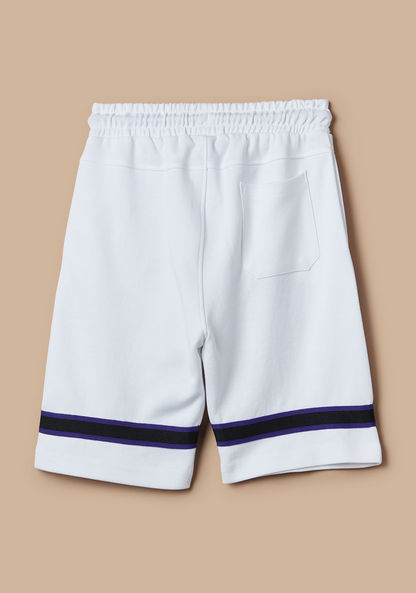 Kappa Logo Print Shorts with Pockets and Drawstring Closure-Bottoms-image-2
