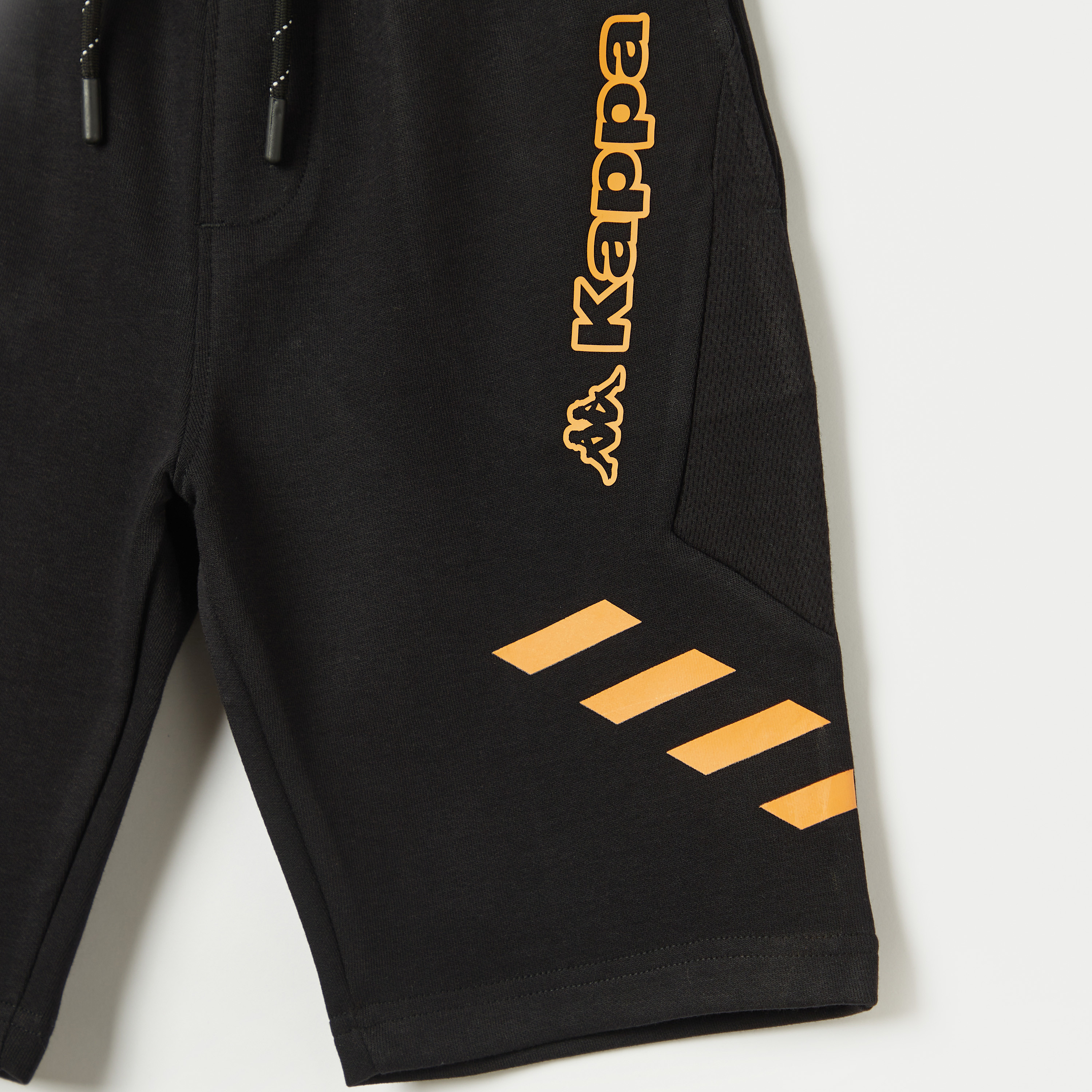 Kappa Logo Print Shorts with Pockets and Drawstring Closure-boys-clothing-sportswear-bottoms-image-3