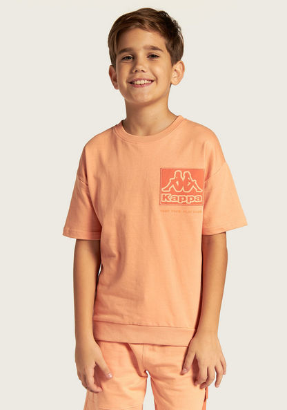 Kappa Printed Crew Neck T-shirt and Shorts Set-Sets-image-1