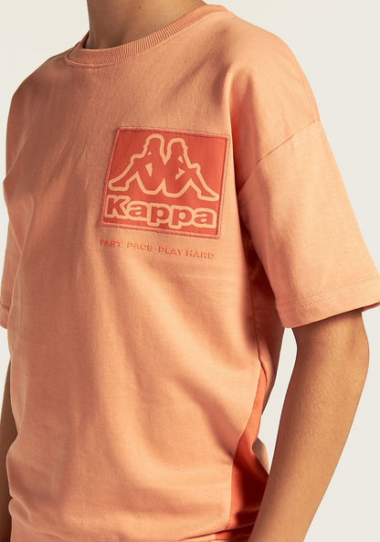 Kappa Printed Crew Neck T-shirt and Shorts Set-Sets-image-3